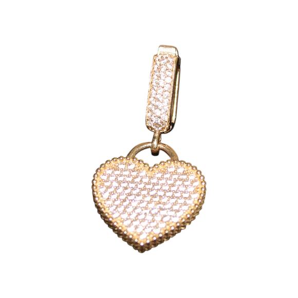 Double-sided 14k Gold Full Crystal Necklace Pendant Charm 4.6 Grams - Picture 4 of 9
